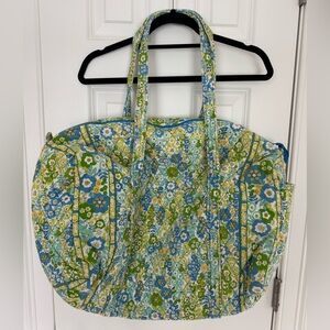 Vera Bradley Large Original Duffel Bag - Blue and Green Floral